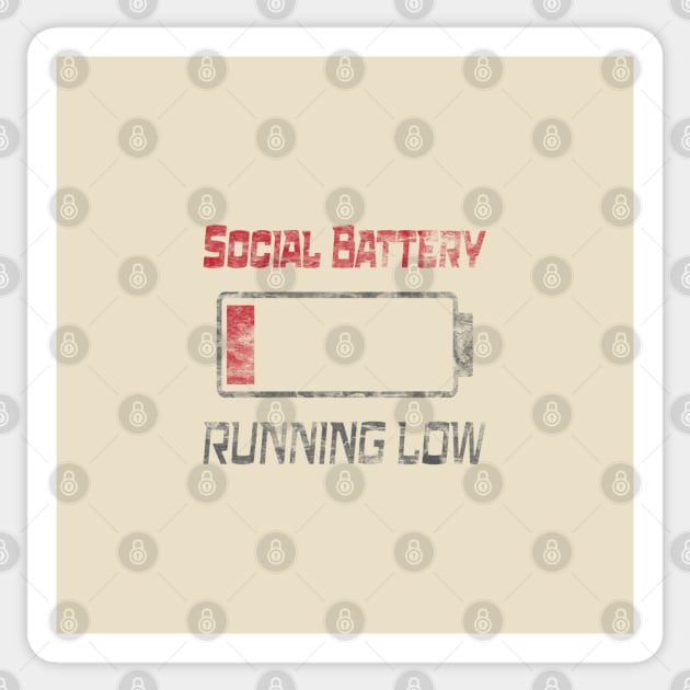 Social Battery Running Low Sticker by Magic Moon